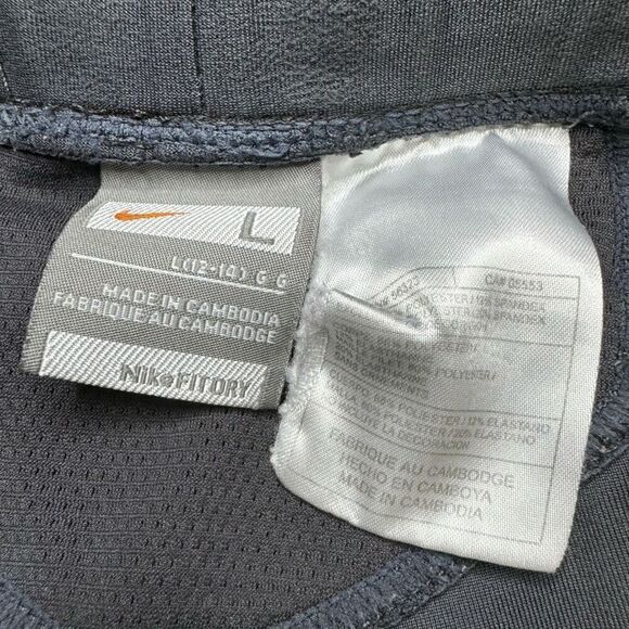 Nike FitDry Womens L Activewear Crop Compression Pants Gray Stretch Drawstring - Picture 4 of 7